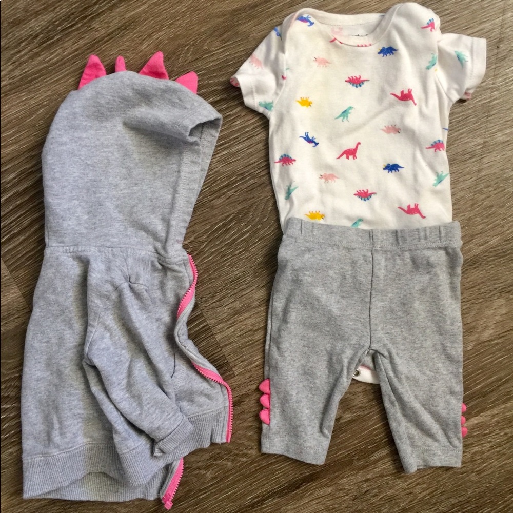 Baby girls 3 piece Dino outfit